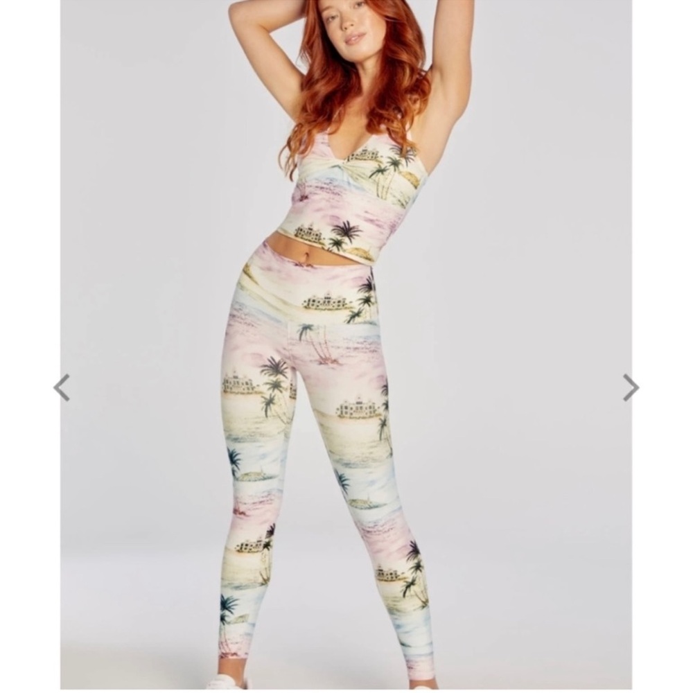 Wildfox hotel hollywood Pastel Palm Print Legging Set NWT XS